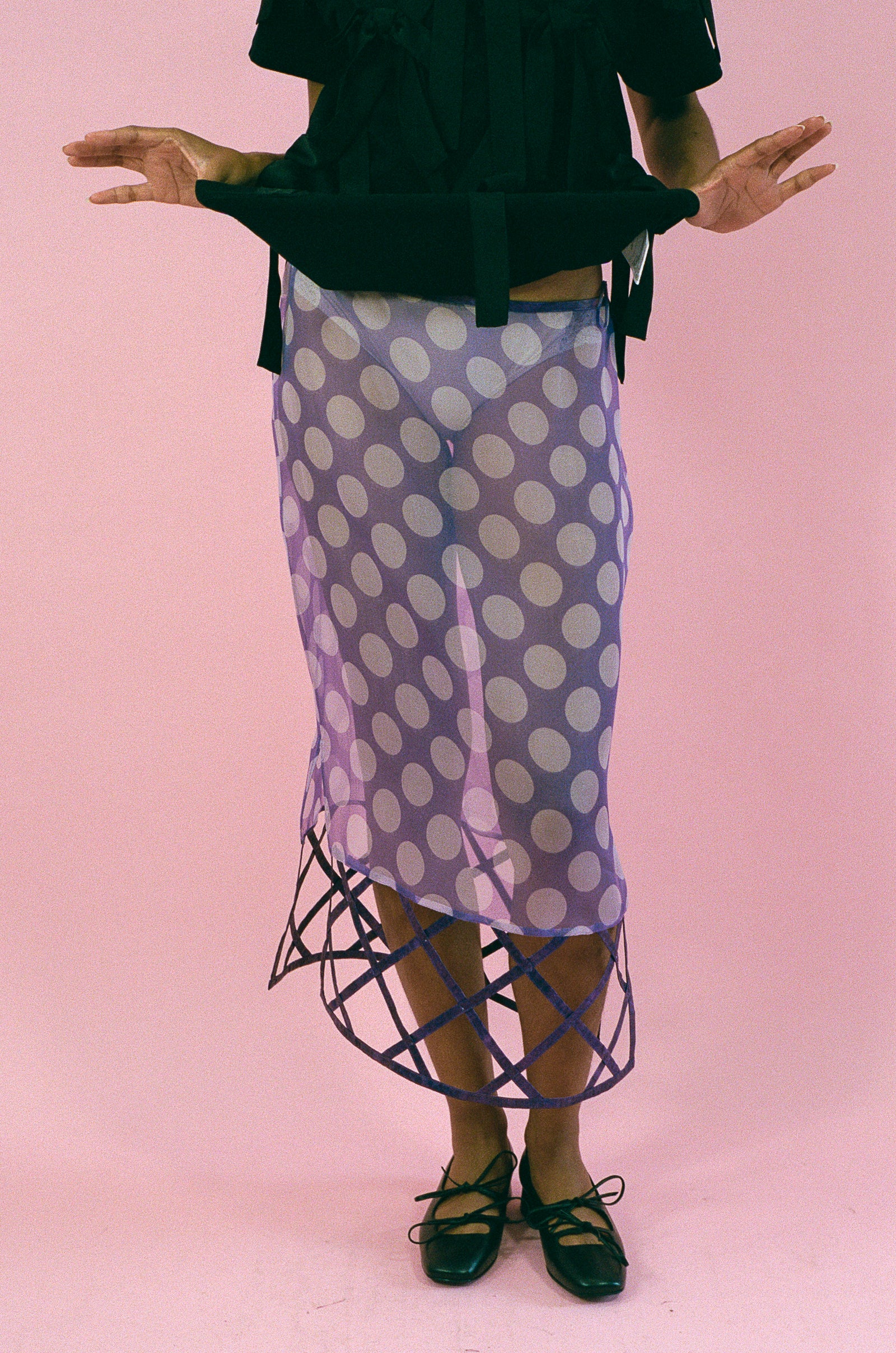 LOZENGES SKIRT IN POLKA PURPLE