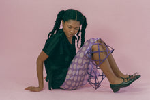 Load image into Gallery viewer, LOZENGES SKIRT IN POLKA PURPLE