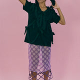 LOZENGES SKIRT IN POLKA PURPLE