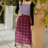 MASKA MIDI SKIRT IN POMEGRANATE