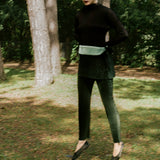 JACK PLEATED TROUSER IN MOSS METALLIC