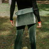 MINI SKIRT IN MOSS METALLIC