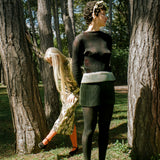 MINI SKIRT IN MOSS METALLIC