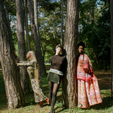 MINI SKIRT IN MOSS METALLIC