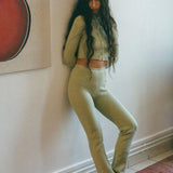 NONNA PANTS X-LONG IN EGGSHELL MICRO CABLE