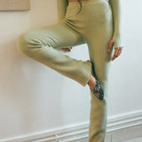 NONNA PANTS X-LONG IN EGGSHELL MICRO CABLE