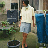 MINI SKIRT IN BLUE/GREY/WHITE CHECK