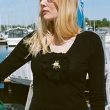 MOLLY KNITTED TOP WITH ROSE EMBROIDERY