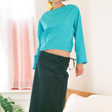 COLUMN SKIRT IN NAVY