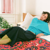 COLUMN SKIRT IN NAVY