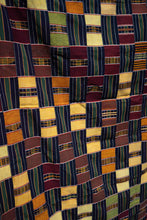 Load image into Gallery viewer, VINTAGE EWE KENTE IN NAVY/GREEN STRIPE WITH BLOCKS