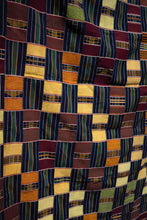 Load image into Gallery viewer, VINTAGE EWE KENTE IN NAVY/GREEN STRIPE WITH BLOCKS