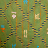 LARGE EWE KENTE IN GREEN DIAMONDS WITH SYMBOLS