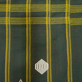 VINTAGE EWE KENTE IN DARK GREEN WITH YELLOW SPACED STRIPES