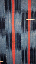 Load image into Gallery viewer, VINTAGE BAOULÉ CLOTH IN INDIGO WITH SALMON PINK STRIPE