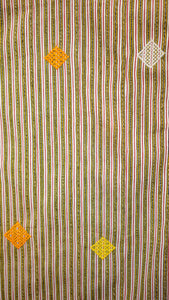 VINTAGE EWE KENTE CLOTH IN PINSTRIPE WITH YELLOW/ORANGE DIAMONDS