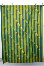 Load image into Gallery viewer, VINTAGE EWE KENTE IN LIME GREEN AND TEAL STRIPE