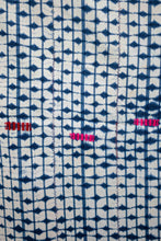 Load image into Gallery viewer, VINTAGE INDIGO BAOULÉ SHIBORI-DYED CLOTH WITH PINK/RED/YELLOW