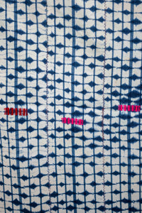 VINTAGE INDIGO BAOULÉ SHIBORI-DYED CLOTH WITH PINK/RED/YELLOW