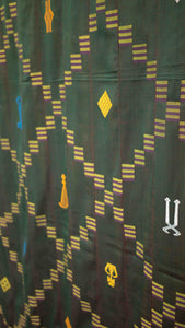 Vintage Ewe Kente in Iridescent Green with symbols