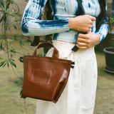 MINI SHOPPER IN BROWN CROC LEATHER