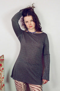 SHIMMER KNIT ELEKTRA DRESS IN ESPRESSO