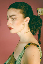 Load image into Gallery viewer, 80s 22k gold large textured square hoop earrings