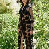 PETAL APPLIQUÉ BUTTON UP DRESS