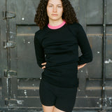 PHILLIPA LONG SLEEVE IN BLACK WITH PINK