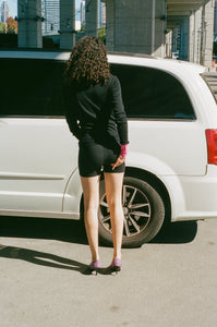 PHILLIPA LONG SLEEVE IN BLACK WITH PINK