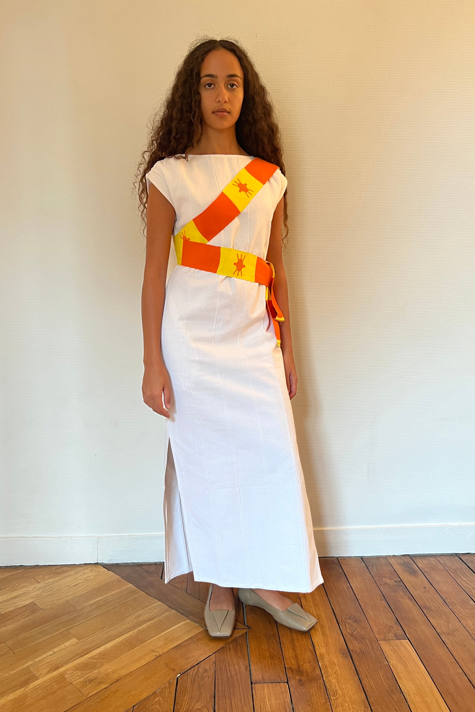 EURYDICE DRESS IN WHITE/SOLEIL