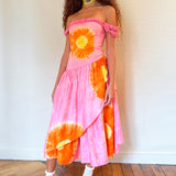CHIRRI DRESS IN PINK DEDON TIE DYE