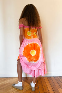 CHIRRI DRESS IN PINK DEDON TIE DYE
