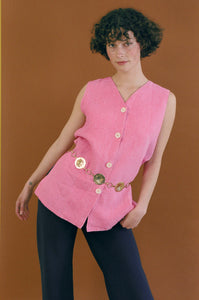 PINK DYED LONG VEST