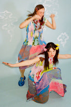 Load image into Gallery viewer, shibori pleated drop waist dress in rainbow