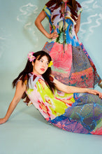 Load image into Gallery viewer, shibori pleated drop waist dress in rainbow