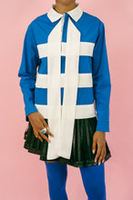 Load image into Gallery viewer, POLO STRIPE TOP IN BLUE AND WHITE