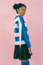 Load image into Gallery viewer, POLO STRIPE TOP IN BLUE AND WHITE