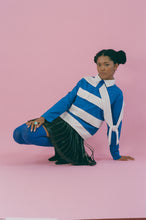 Load image into Gallery viewer, POLO STRIPE TOP IN BLUE AND WHITE