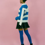 POLO STRIPE TOP IN BLUE AND WHITE