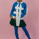 POLO STRIPE TOP IN BLUE AND WHITE