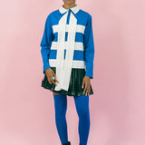 POLO STRIPE TOP IN BLUE AND WHITE