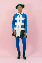 Load image into Gallery viewer, POLO STRIPE TOP IN BLUE AND WHITE