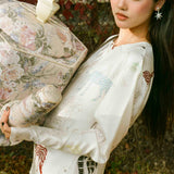 PONY PRINT LONG SLEEVE MAXI DRESS