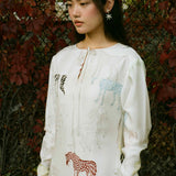 PONY PRINT LONG SLEEVE MAXI DRESS