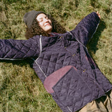 QUILTED COACH JACKET IN PURPLE