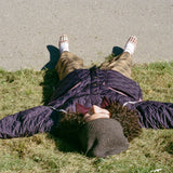 QUILTED COACH JACKET IN PURPLE