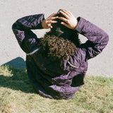 QUILTED COACH JACKET IN PURPLE