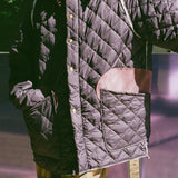 QUILTED COACH JACKET IN PURPLE