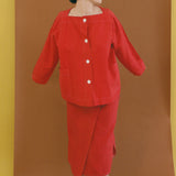 PRIMARY RED BOAT NECK SHIRT
